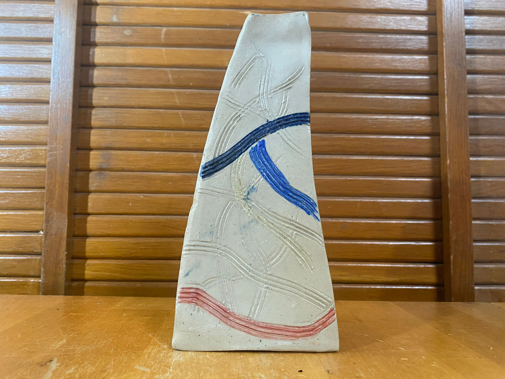 HILBORN Vase Pottery Design Grey Ceramic Geometric Lines Vintage