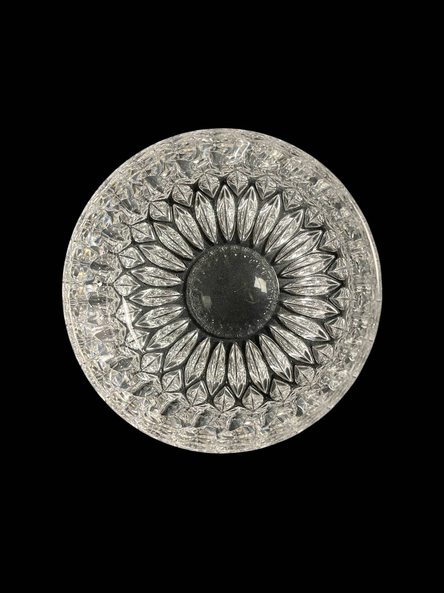 Vintage, 20th century cut crystal trinket dish