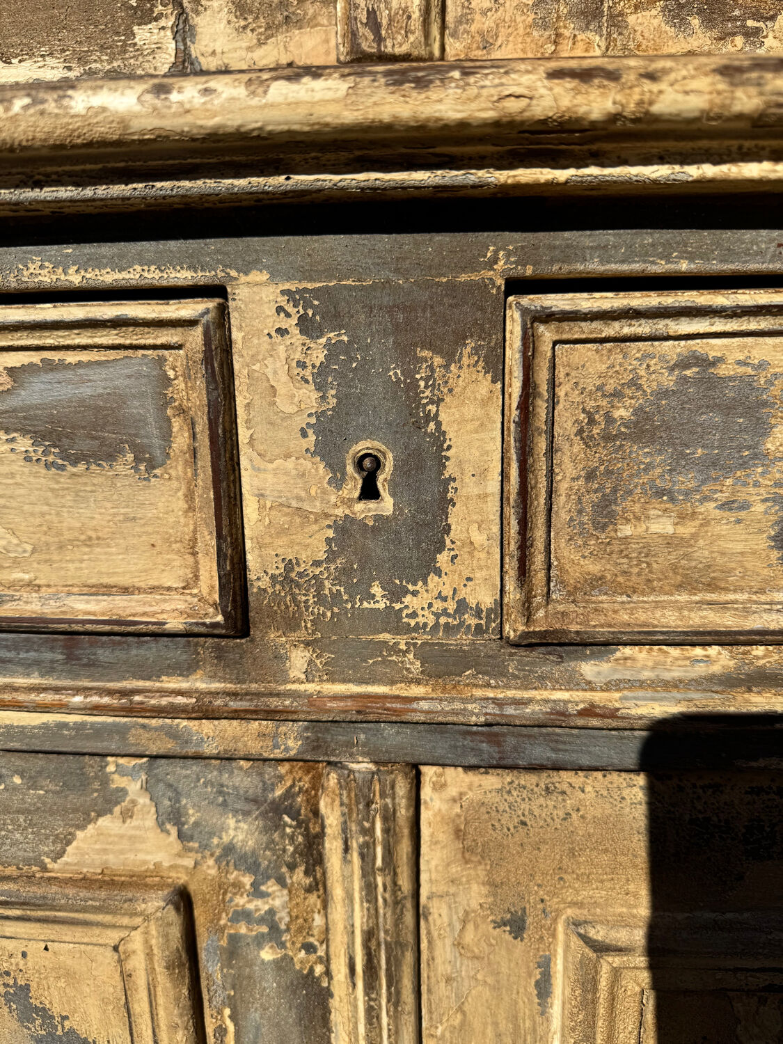 Large two-body sideboard Louis Philippe – blue beige patina