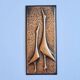 Rare Wall Brass Relief Sculpture of Herons, 1970s