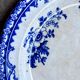 Small round Staffordshire dish in blue ironstone