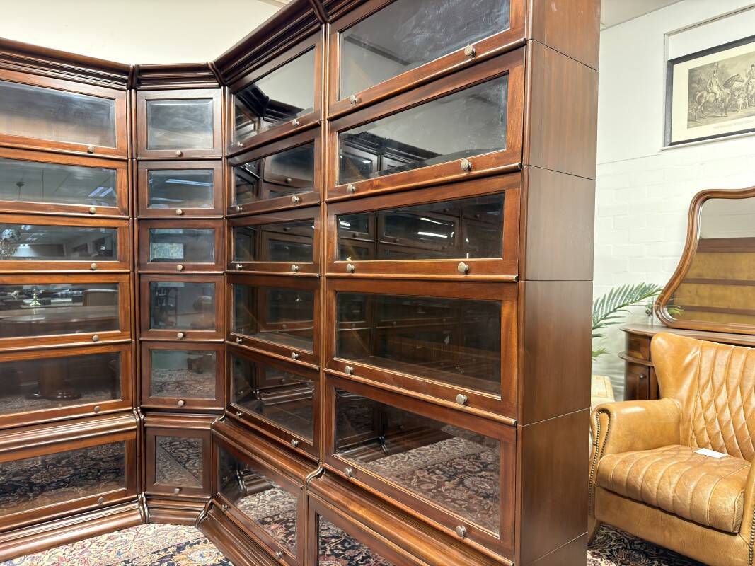 Classic English Globe Wernicke Corner Bookcase