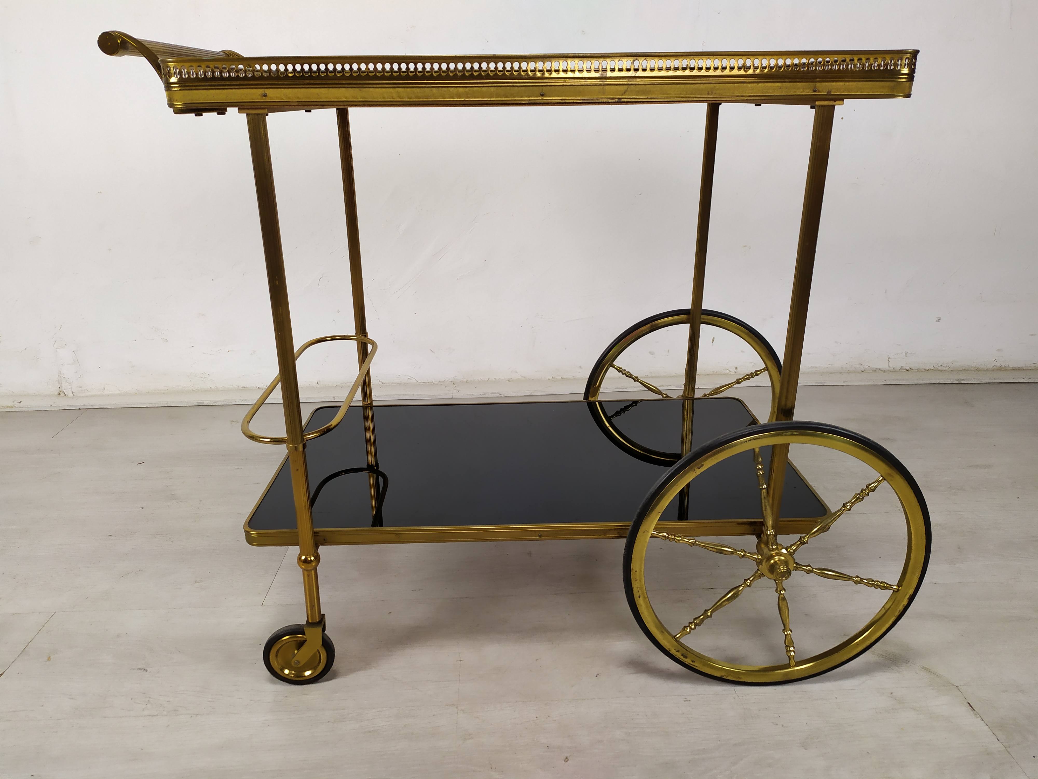 Vintage golden brass rolling service