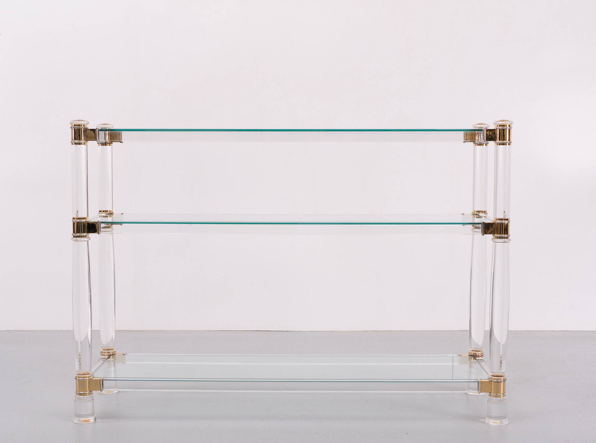 Console Hollywood Regency Lucite années 1970 France