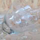 Service of 10 chiseled crystal water glasses