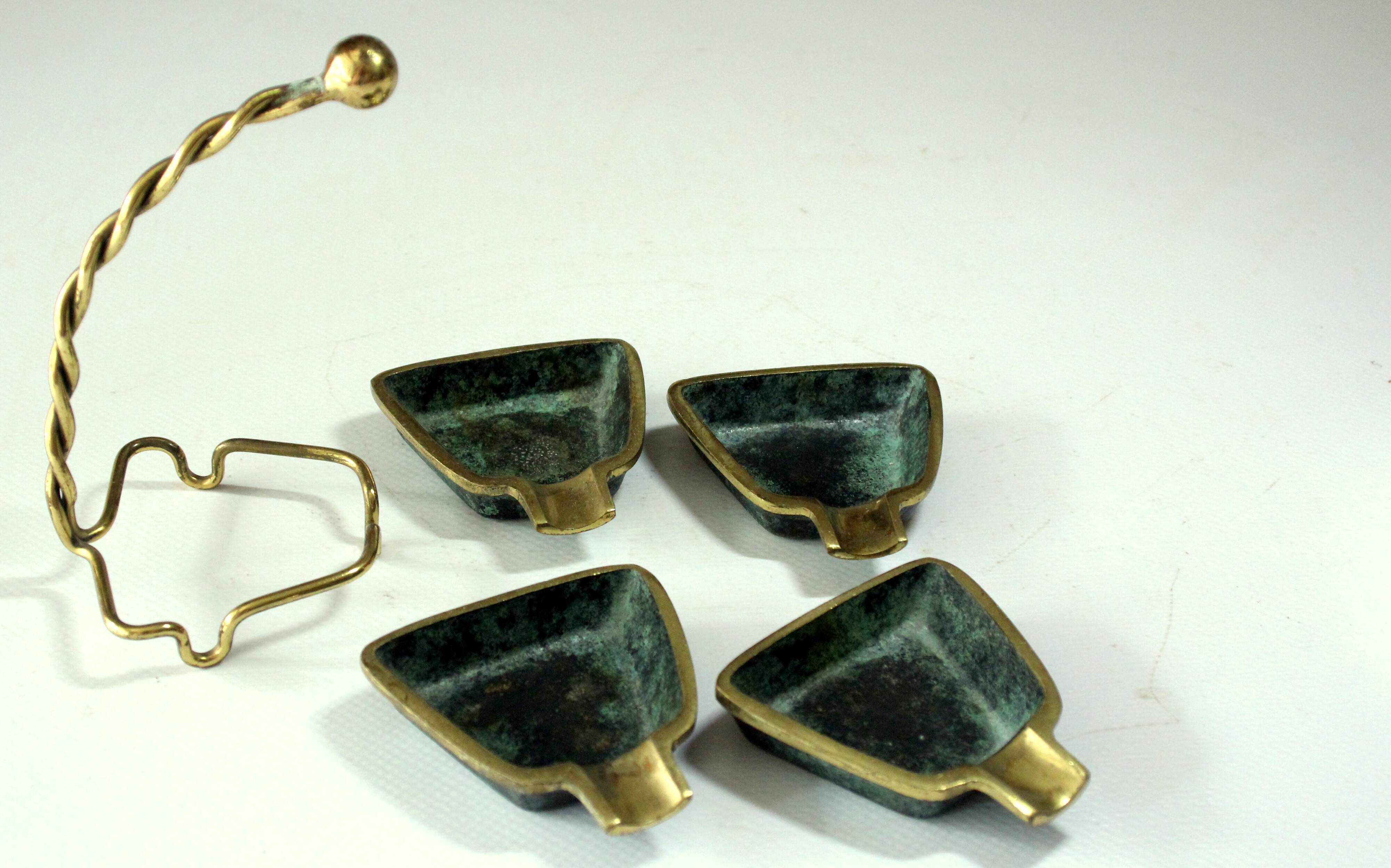 Stackable design ashtrays made of bronze and brass - Vintage