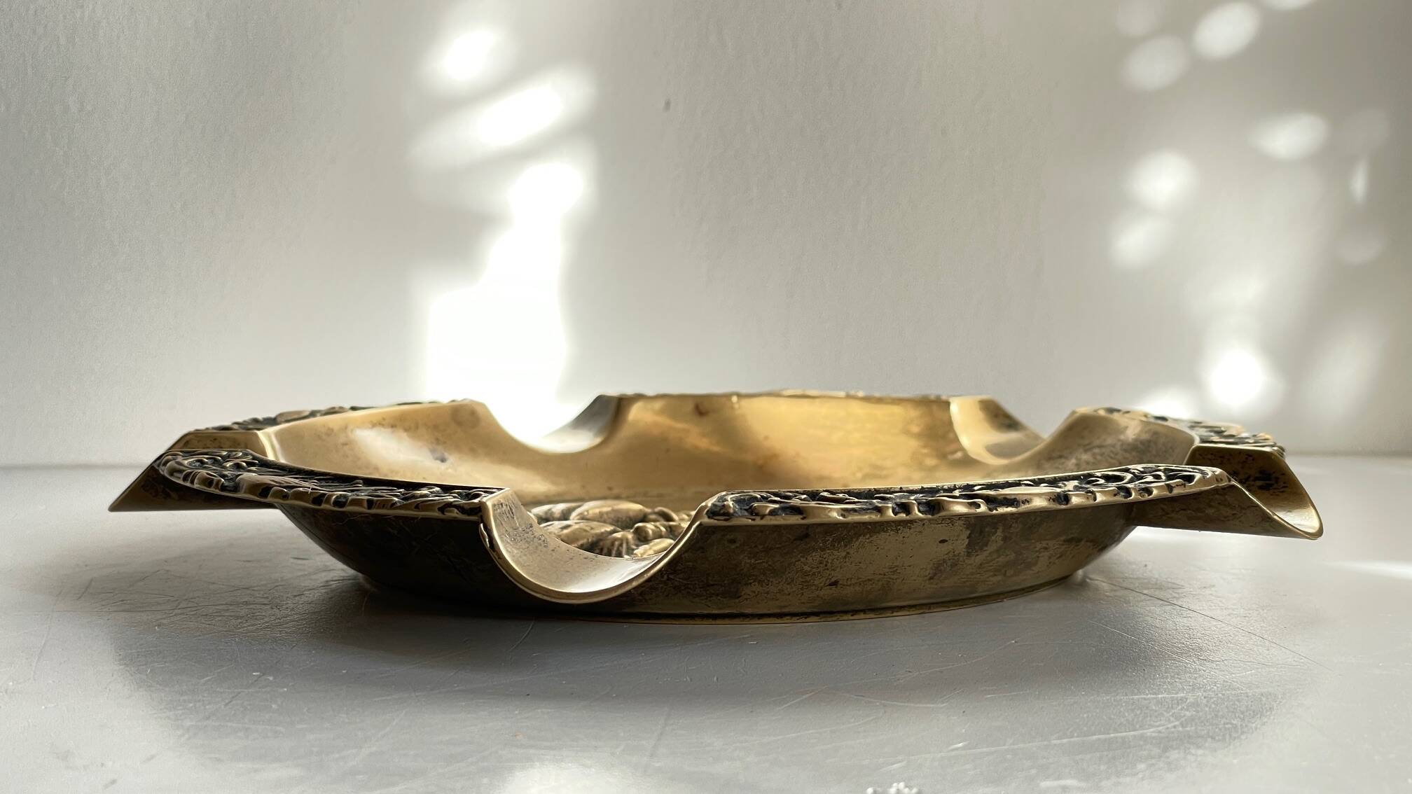 Large Vintage Solid Brass Ashtray