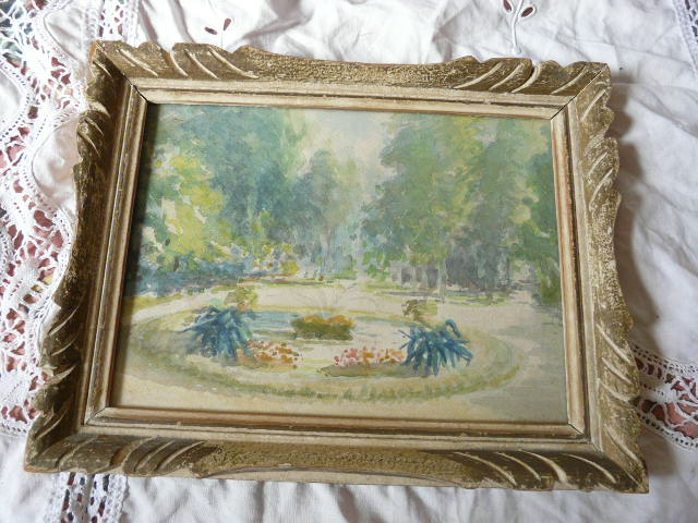 watercolor signed Louis Ravaille 1920 in Montparnasse frame