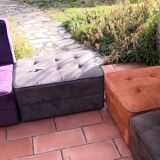 Canapé panoramique vintage modulaire 9 places