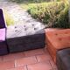 Modular vintage panoramic sofa 9 seats