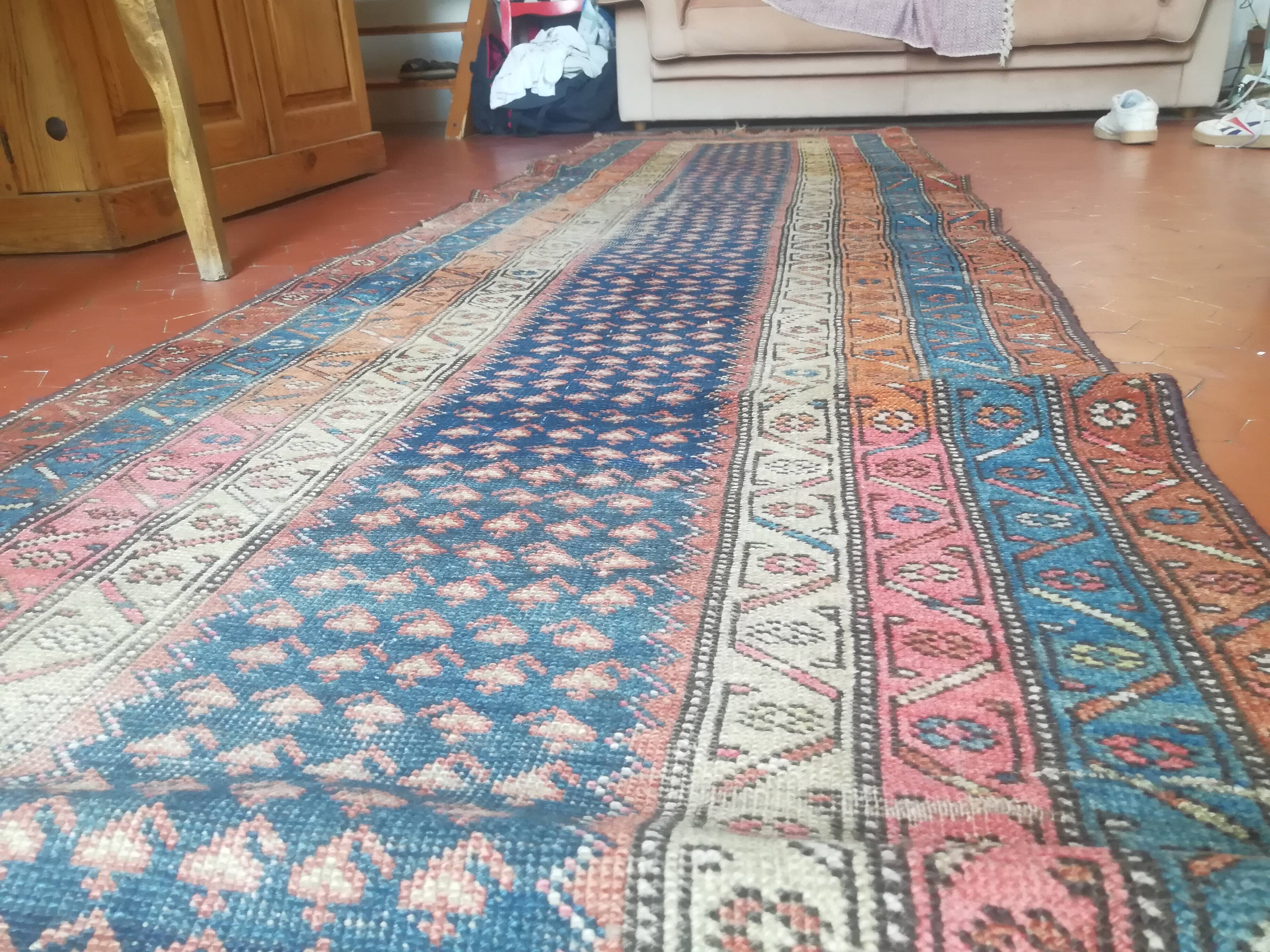 Handmade Persian kilim carpet 100% wool 91x430cm