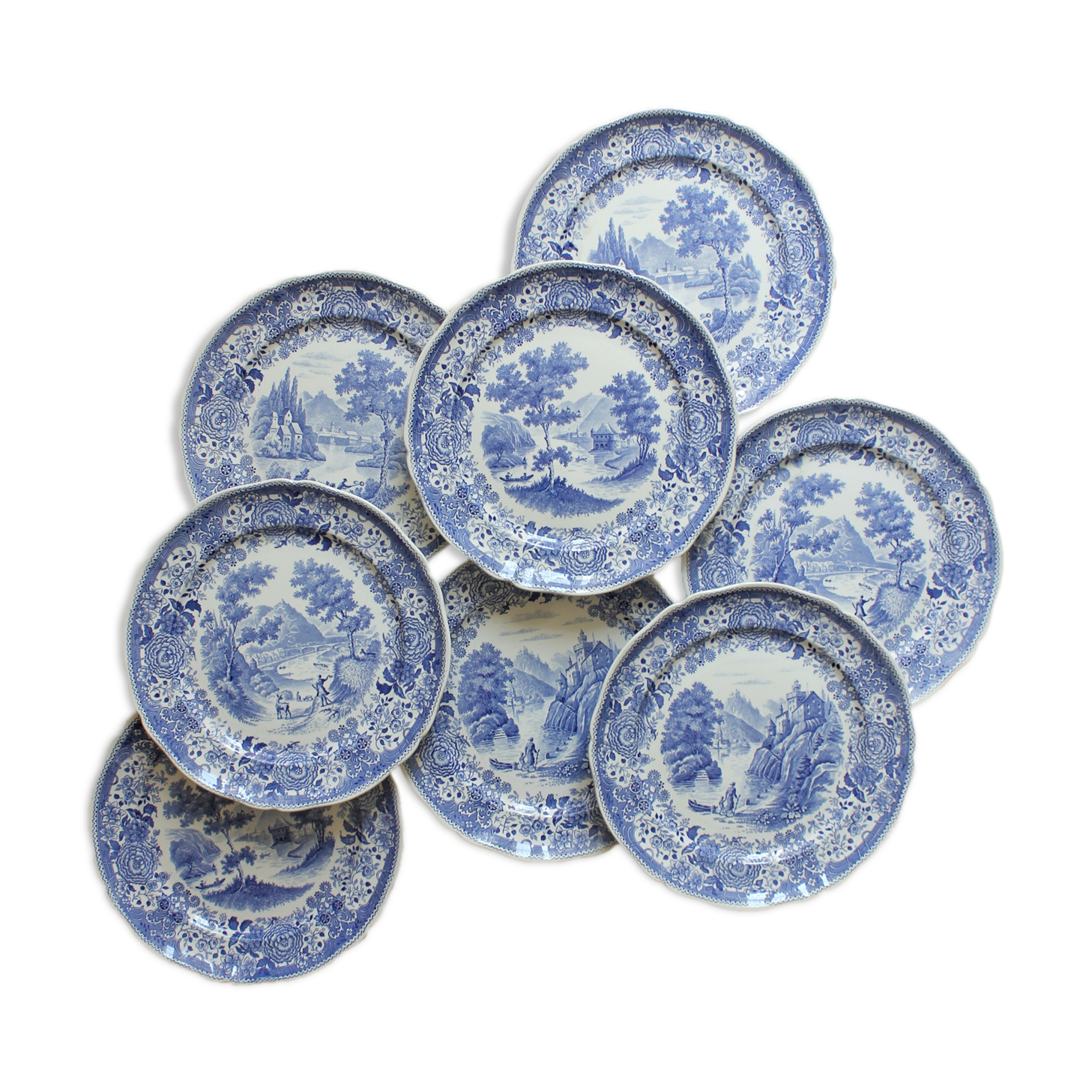 8 flat plates in earthenware "Burgenland" Villeroy and vintage Boch