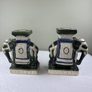 Paire de serre livres vintage en céramique