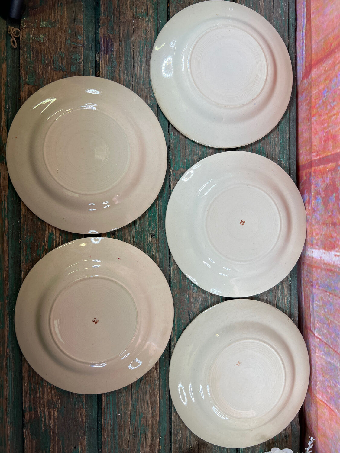 5 vintage dessert plates with flowers