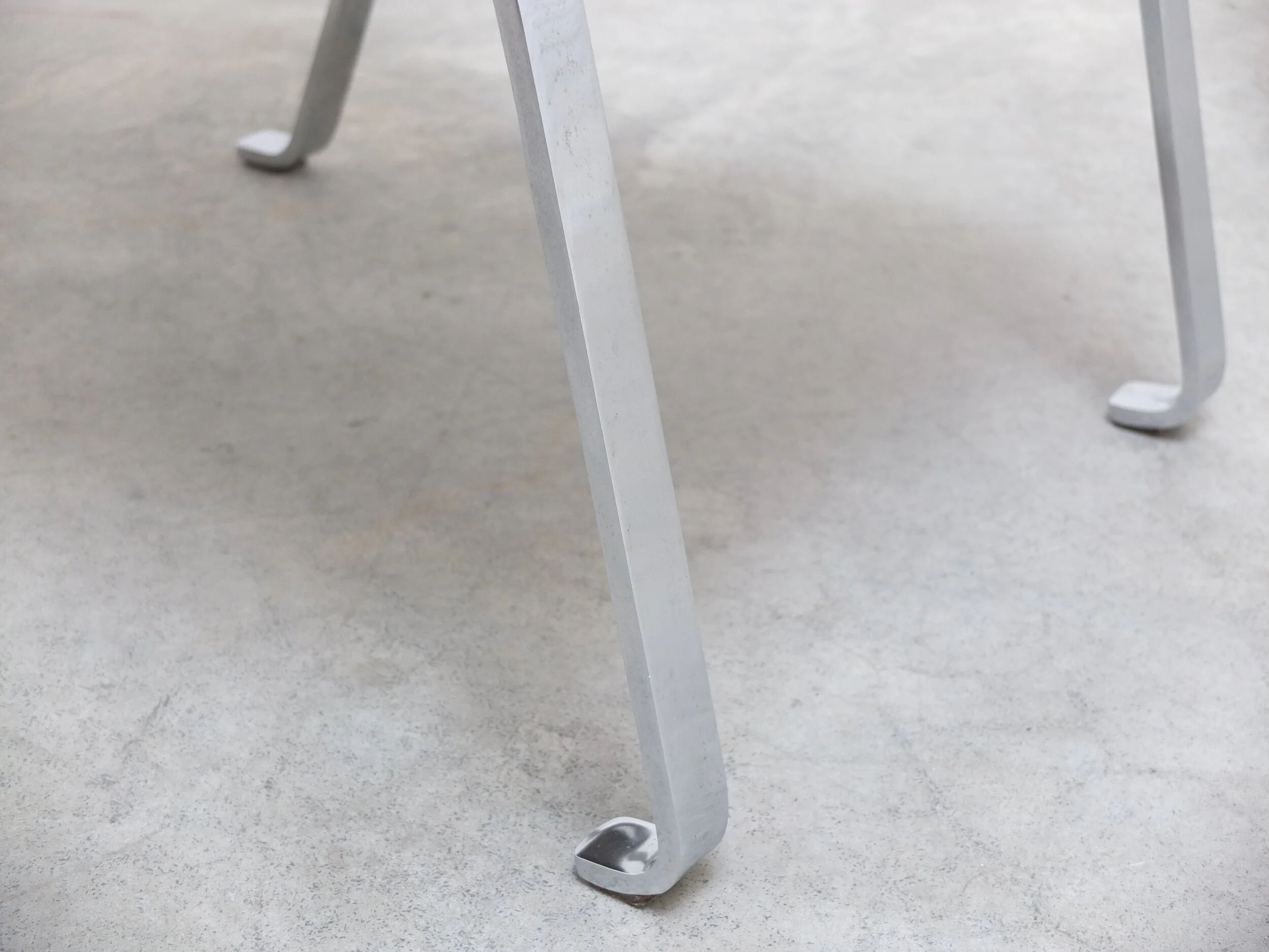 Unique black leather & steel modernist lounge chair, 1960s