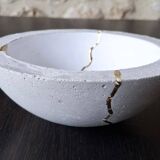 Kintsugi-inspired concrete and gold leaf cup