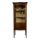 vitrine vintage en bois avec verre courbé