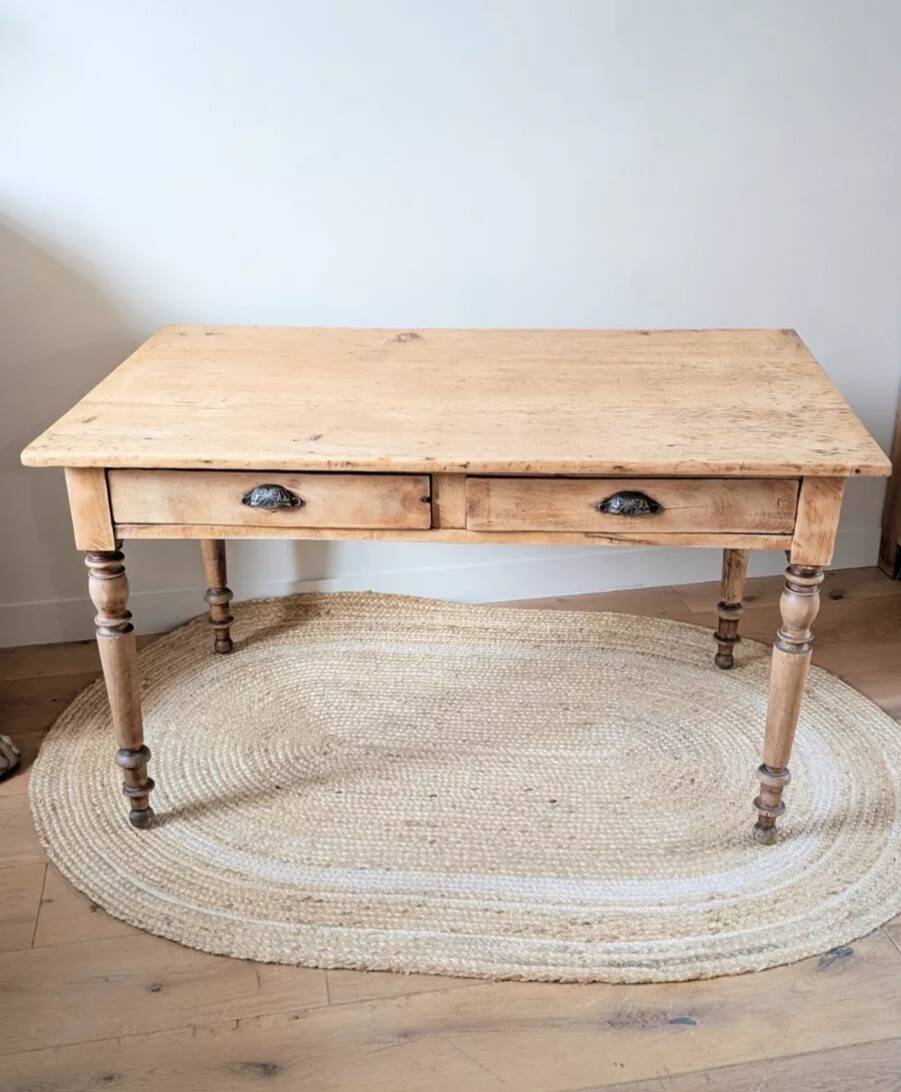 Renovated solid wood farmhouse table