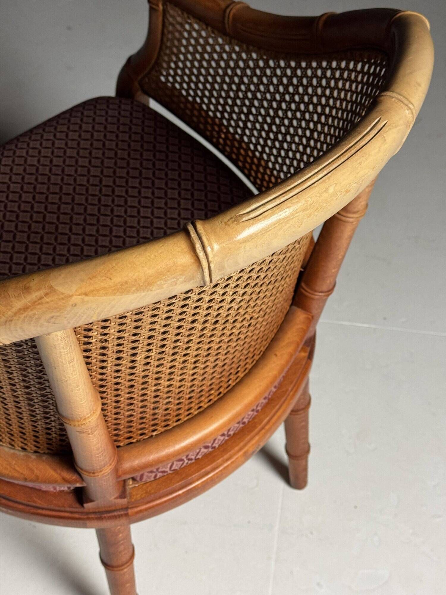 Set of 4 vintage faux bamboo chairs