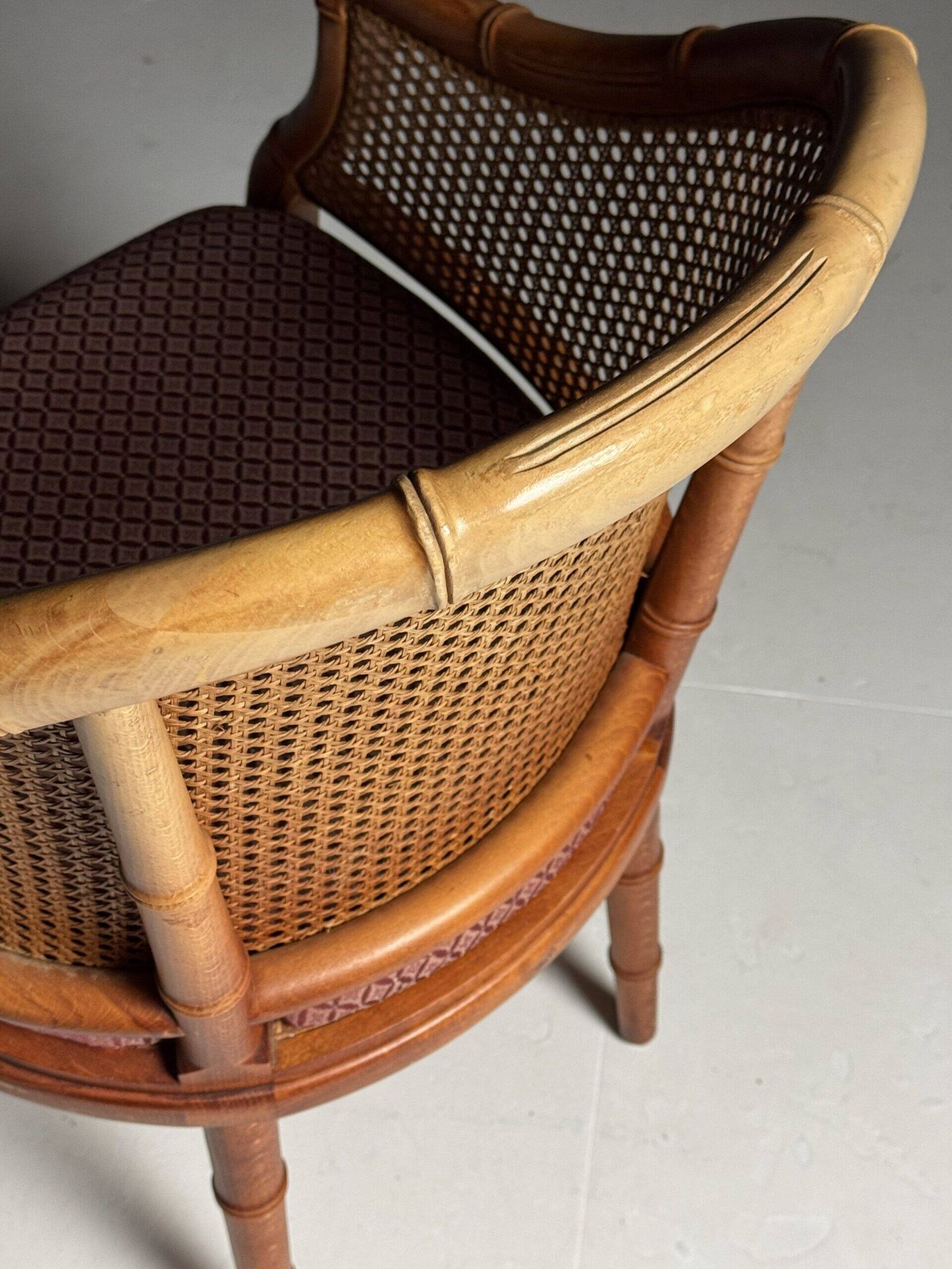 Ensemble de 4 chaises vintage en faux bambou
