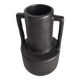 Modernist black ceramic vase / handmade / vintage