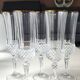 Lot of 6 x Champagne Flutes crystal/Valencay Gold/Crystal d'Arques