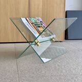 Vintage glass magazine holder