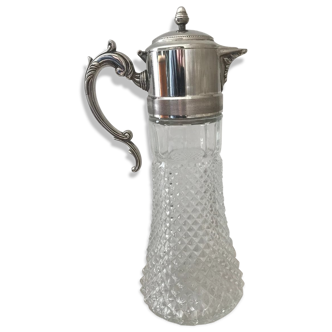 1970s silver plated Crystal carafe