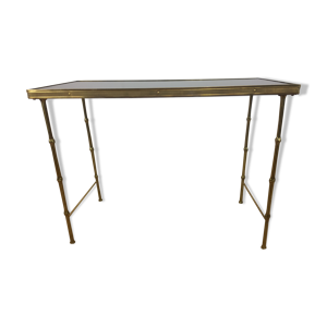 table d'appoint laiton, bambou doré, années 50