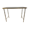 Brass side table, golden bamboo, 50s