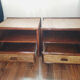 Pair of rattan and bamboo bedside tables, vintage