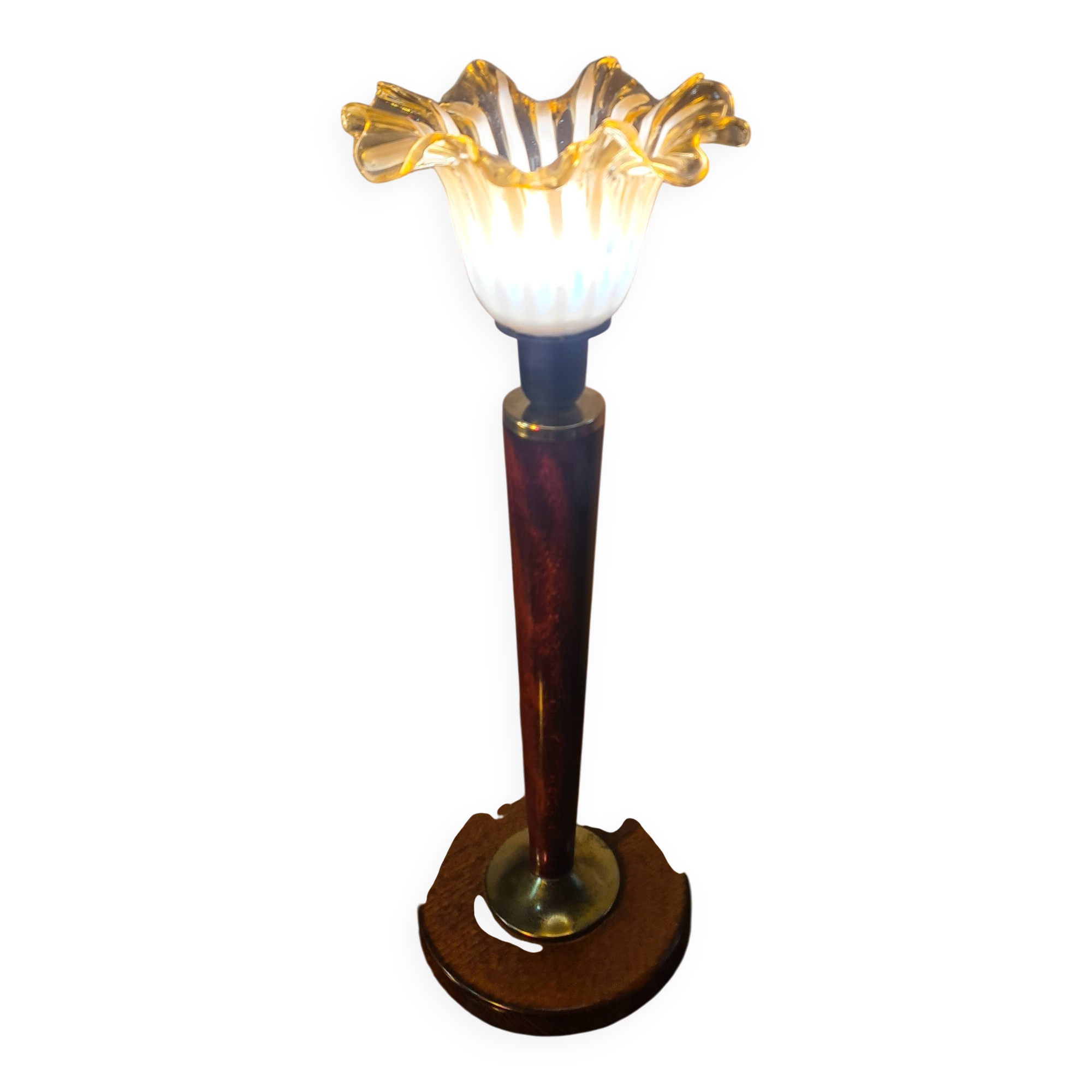 Mazda wooden lamp 1940 Murano tulip 60x45 very good condition