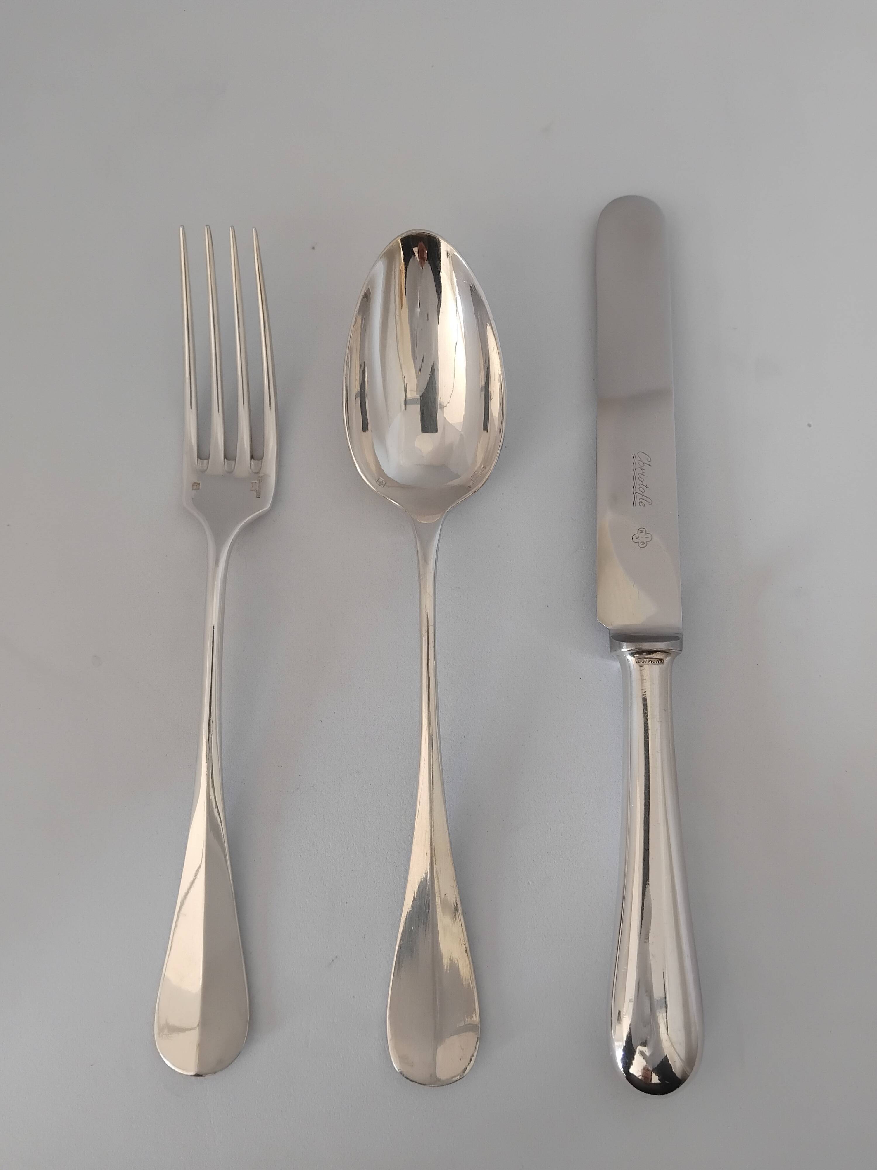 Ménagère Christofle 36 pièces modèle Fidelio Baguette