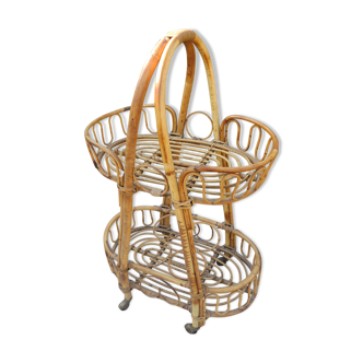 Serving rattan on wheels of the 50s, 60s