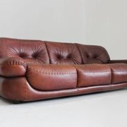 Vintage Sapporo Italian leather sofa Mobil Girgi 1970s