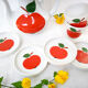 Set de 4 dessous de verre en porcelaine Seltmann Weiden Bavaria / Modèle "Patricia" / Pommes rouges