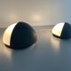 Round black metal wall lights, small and large set, by Bega, 1970s, Germany.