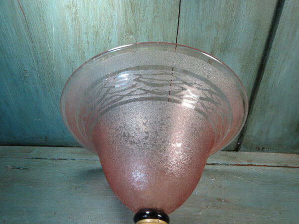 Coupe a fruit signée Schneider verre cristal rose art deco