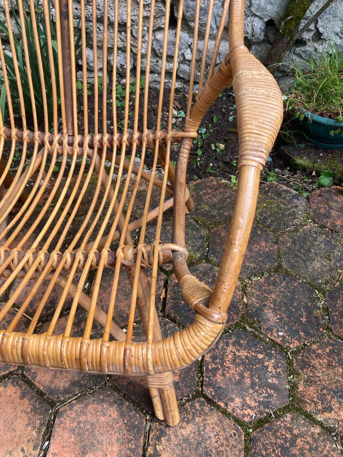 Vintage rattan armchair