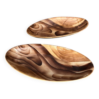 Vallauris faux wood ceramic bowls