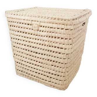 Tronc Doum - Grande malle en feuilles de palmier, panier à linge