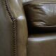 Olive Green Cowhide Leather Armchair