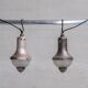 Ensemble de trois suspensions antiques en verre gravé