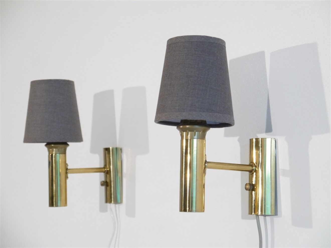 Pair of vintage brass wall lamps from Falkenberg, Sweden1970