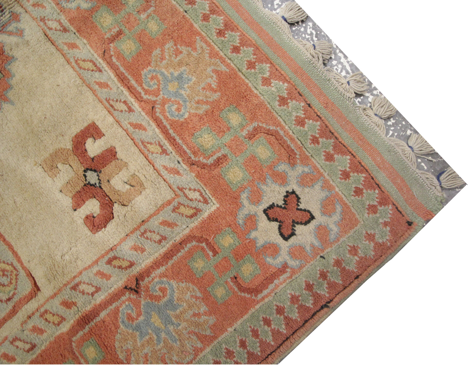 Handwoven antique turkish carpet, classic wool rug- 145x220cm