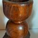 Pair of old brutalist turned solid wood candlesticks