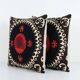 Lot de 2 housses de coussin brodées vintage 61x61 cm