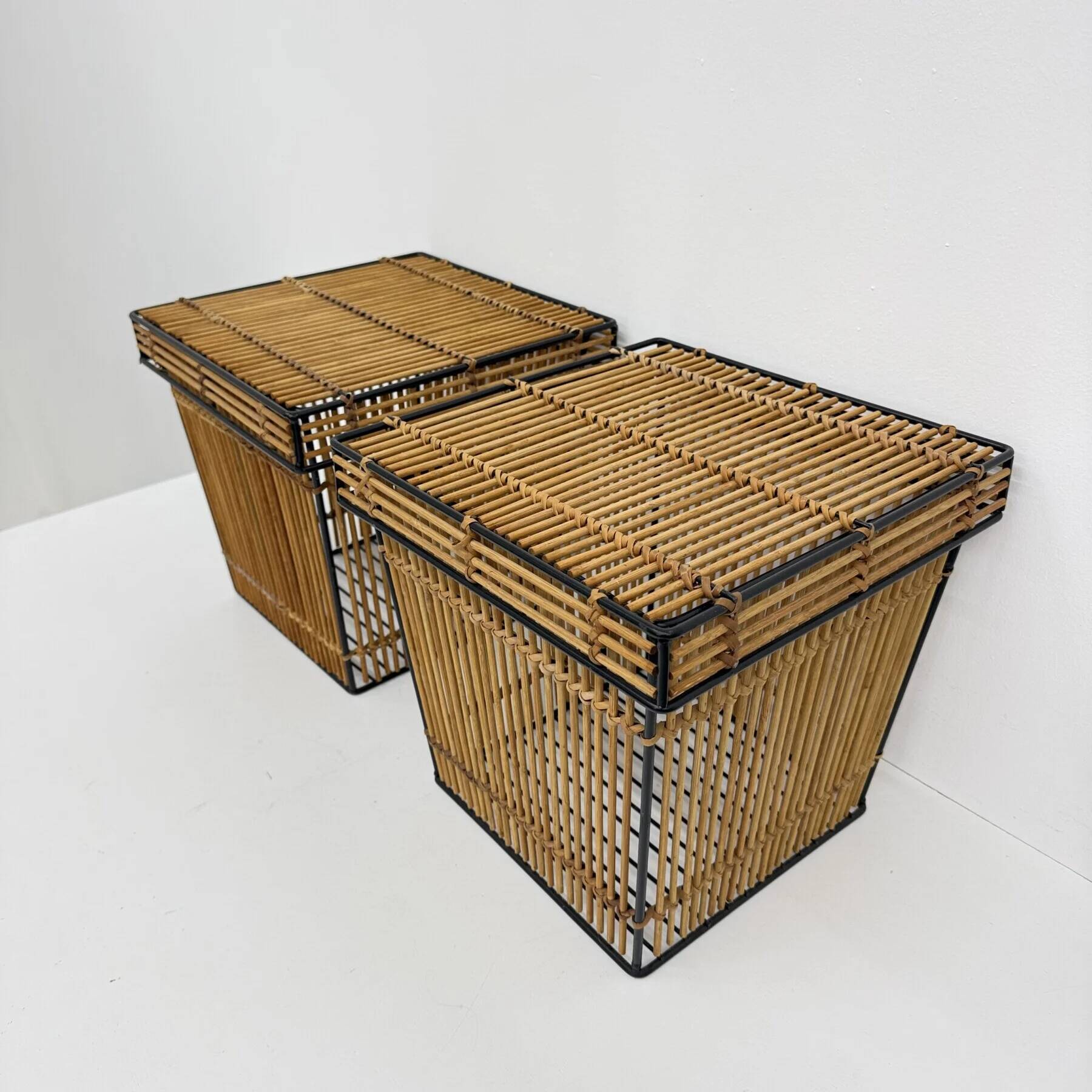 Set of 2 storage baskets by Dirk van Sliedregt for Rohé, Netherlands 1960s