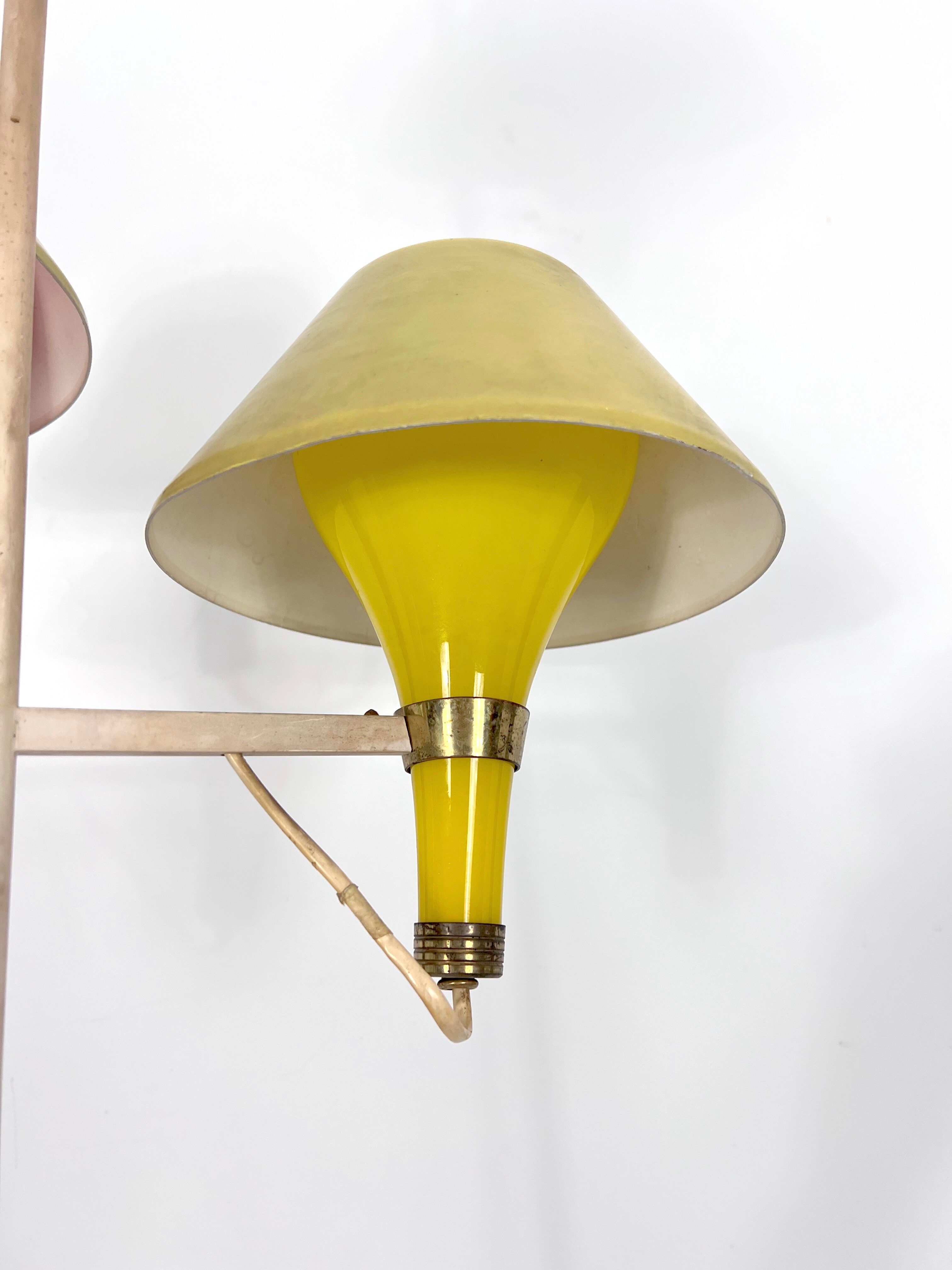 Mid-century Modern three arms floor lamp by Stilux Milano. Italy 1950s