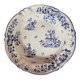 Large round hollow serving dish with blue Moustiers decor